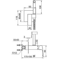 Гигиенический душ со смесителем Raglo Графит матовый арт-R01.52.09 — фото 3, Гигиенические души