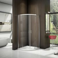 Душевой уголок Good Door Latte R-100 100x100 профиль Белый стекло прозрачное арт-ЛА00003 — фото 1, Душевые уголки четверть круга