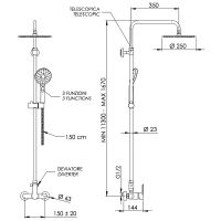 Душевая система Remer Energy Хром арт-EY37A8MPUFM25G — фото 2, Душевые стойки