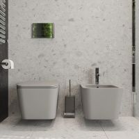 Биде Aqueduto Macio подвесное Серое матовое арт-MAC0330 — фото 2, Биде подвесные