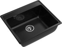 GRANFEST Мойка VERTEX 580 1-чаша 580*500мм черный арт.GF- арт-V-580 черный — фото 1, Кухонные мойки