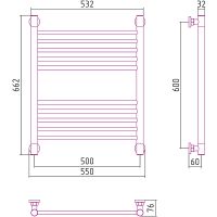 Водяной полотенцесушитель Сунержа Богема+ прямая 600х500 Состаренная бронза арт-05-0220-6050 — фото 8, Водяные полотенцесушители