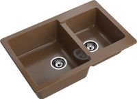 GRANFEST Мойка PRACTIK 780K 2 чаши 780*510мм терракот арт.GF- арт-P-780K терракот — фото 1, Кухонные мойки