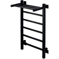 Электрический полотенцесушитель Comfysan Marte-K EC-6 80x40 с полкой Черный матовый арт-012571 — фото 1, Электрические полотенцесушители