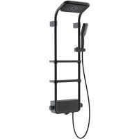 Душевая система AQUAme с термостатом Черная матовая арт-AQM8003B — фото 1, Душевые панели