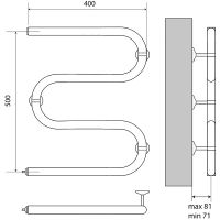 Электрический полотенцесушитель Melodia della vita Simple Electro М-образный 50х40 Полиро арт-MTRSPE5040 — фото 2, Электрические полотенцесушители
