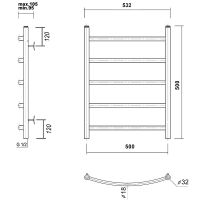 Водяной полотенцесушитель Domoterm Калипсо П5 500x500 Бронза арт-КалипсоП5500x500БР — фото 3, Водяные полотенцесушители