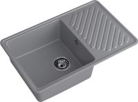 GRANFEST Мойка QUARZ 52 1-чаша+крыло 760*480мм темно-серый арт.GF-ZL- арт-52 темно-серый — фото 2, Кухонные мойки