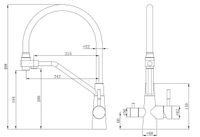 Смеситель д/кухни, R-излив нерж., с подключением к фильтру, белый арт. арт-K25 W — фото 2, Смесители для кухни