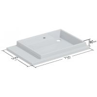 Раковина СанТа Юпитер 75 L на стиральную машину Белая арт-900137 — фото 2, Раковины на стиральную машину