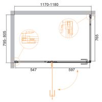 Душевой уголок CEZARES арт-BELLAGIO-AH-1-120/80-C-BORO — фото 2, Прямоугольные душевые уголки