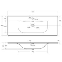 Керамическая раковина CEZARES арт-CZR-8099-120 — фото 6, Раковины встраиваемые сверху