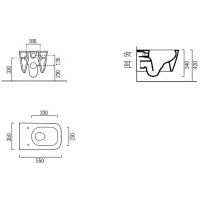 Унитаз GSI Nubes подвесной Ardesia opaco без сиденья арт-961526 — фото 2, Подвесные унитазы
