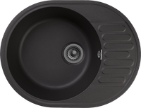 GRANFEST Мойка QUARZ 58 1-чаша+крыло 620*480мм черный арт.GF-Z- арт-58 черный — фото 1, Кухонные мойки