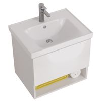 Товар: Тумба PERFECTO, 60 см, подвесная, 1 ящик, push-to-open, белый глянец арт-99.0806 - фото 5 Тумба PERFECTO, 60 см, подвесная, 1 ящик, push-to-open, белый глянец арт-99.0806 — фото 5, Тумбы под раковину