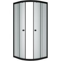 Душевой уголок Melodia della vita Round 80х80 профиль Черный стекло матовое арт-MCNRD8080MBk — фото 1, Душевые уголки четверть круга