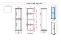 Колонна подвесная с двумя распашными дверцами, реверсивная CEZARES TIFFANY Nero grafite арт-54964 — фото 2, Пеналы для ванной комнаты