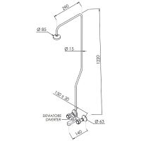 Душевая система Remer Y-YG Хром арт-08YG — фото 2, Душевые стойки