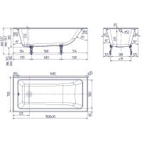 Чугунная ванна Creto Strong 150x70 без антискользящего покрытия арт-25-1150 — фото 5, Чугунные ванны