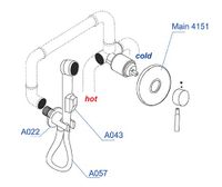 Встраиваемый комплект для биде со шлангом 120 см арт-A04157 — фото 4, Гигиенические души