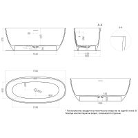 Ванна из искусственного камня Salini Alda Nuova 170х80 Белая матовая арт-101922M — фото 5, Ванны из искусственного камня