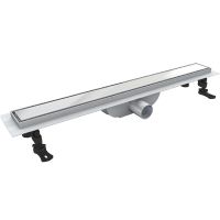 Душевой лоток Drain Leo-41-80 прямой 800 Хром Ø 40 мм на ножках, с переходником 40/50 арт-60214180-01 — фото 1, Душевые лотки