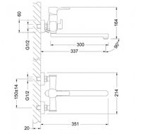 Смеситель для ванны Lemark Evitta универсальный Хром арт-LM0551C — фото 2, Смеситель для ванны