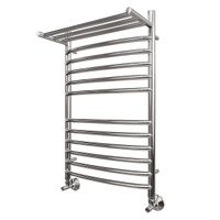 Водяной полотенцесушитель Point Альфа П11 400x800 с полкой Хром арт-PN05148SP — фото 4, Водяные полотенцесушители