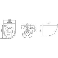 Унитаз Lemark Glazer подвесной Черный матовый с сиденьем Микролифт арт-9612004 — фото 9, Подвесные унитазы