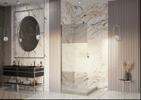 Душевая перегородка Ambassador Walk-in 90х200 профиль Хром стекло прозрачное с матовой лини арт-15034128 — фото 4, Душевые перегородки