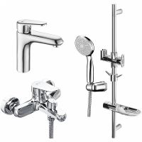 Комплект смесителей Lemark Point Хром арт-LM0380C — фото 1, Готовые комплекты для ванной комнаты