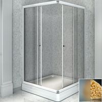 Душевой уголок Radomir 100x90 L с поддоном профиль Белый стекло матовое арт-1-03-1-1-0-1211 — фото 1, Прямоугольные душевые уголки