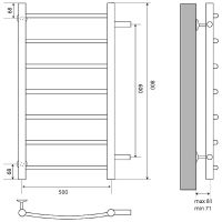 Водяной полотенцесушитель Melodia della vita Classica 50x80x1 П7 Полированная сталь арт-MTRCA5080 — фото 2, Водяные полотенцесушители