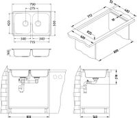 Товар: Мойка для кухни LINE 90 NAT-90 790X500 2X в компл. с сифоном 1130555, арт-1066751.0 - фото 2 Мойка для кухни LINE 90 NAT-90 790X500 2X в компл. с сифоном 1130555, арт-1066751.0 — фото 2, Кухонные мойки