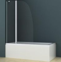 Шторка на ванну Azario Boston 100х140 профиль Хром стекло прозрачное арт-AZ-142 — фото 1, Шторки для ванной распашные