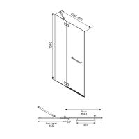 Душевая дверь Iddis Slide 111 профиль Хром стекло прозрачное арт-SLI6CH1i69 — фото 5, Распашные душевые двери