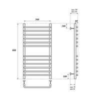 Водяной полотенцесушитель Point Нептун Премиум П12 500x800 Хром арт-PN09158S — фото 3, Водяные полотенцесушители