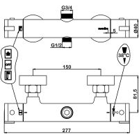 Душевая система Swedbe Hermes с термостатом Хром арт-9091 — фото 12, Душевые стойки