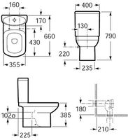Унитаз компакт Roca Dama Senso без бачка и сиденья арт-342517000 — фото 2, Напольные унитазы