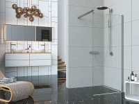 Душевая перегородка Alex Baitler 120 профиль Хром стекло прозрачное арт-AB29120S1 — фото 3, Душевые перегородки