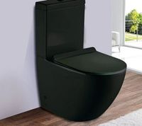 Унитаз компакт CeramaLux Черный матовый с бачком и сиденьем Микролифт арт-2166MB — фото 3, Напольные унитазы