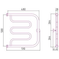 Водяной полотенцесушитель Сунержа Лира 500х500 Хром арт-00-0011-5050 — фото 5, Водяные полотенцесушители