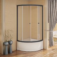 Душевой уголок Radomir Соул 1 100x100 профиль Черный стекло матовое арт-1-03-6-0-0-0041 — фото 3, Душевые уголки четверть круга