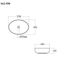Раковина-чаша Bond Oval 55 Белый глянец арт-S62-550 — фото 3, Раковины накладные