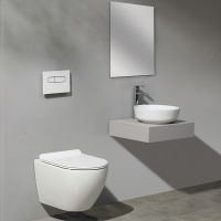 Унитаз CeramaLux подвесной Белый с сиденьем Микролифт арт-2197 — фото 3, Подвесные унитазы