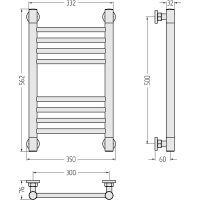 Водяной полотенцесушитель Сунержа Богема+ прямая 500х300 Черный матовый арт-31-0220-5030 — фото 2, Водяные полотенцесушители