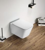 Унитаз CeramaLux подвесной Белый матовый с сиденьем Микролифт арт-5170MW — фото 3, Подвесные унитазы