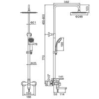 Душевая система Accoona H205 Нержавеющая сталь арт-A83205 — фото 3, Душевые стойки