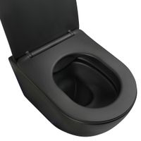 Унитаз подвесной безободковый AQUATEK ЕВРОПА 525*360*320 мм, черный матовый, горизонтальны арт-AQ1901-MB — фото 3, Подвесные унитазы