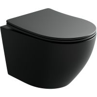 Унитаз Ceramicanova Uno Rimless подвесной Черный матовый с сиденьем Микролифт арт-CN11001MB — фото 1, Подвесные унитазы